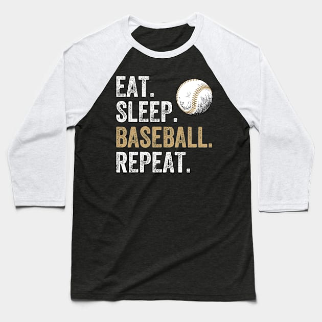 Eat Sleep Baseball Repeat Baseball T-Shirt by DragonTees